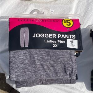 Bobbie Brooks Gray Ladies Plus Jogger Pants 2X